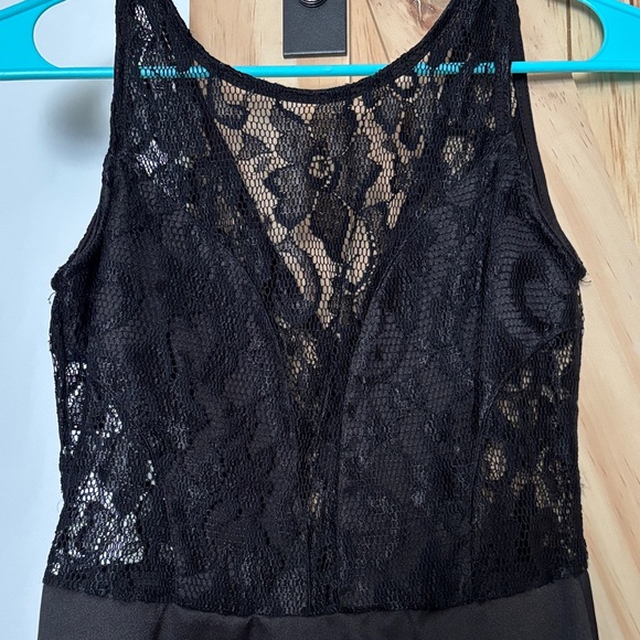 New without tags. Elegant Black Lace Mini Dress - Picture 4 of 4